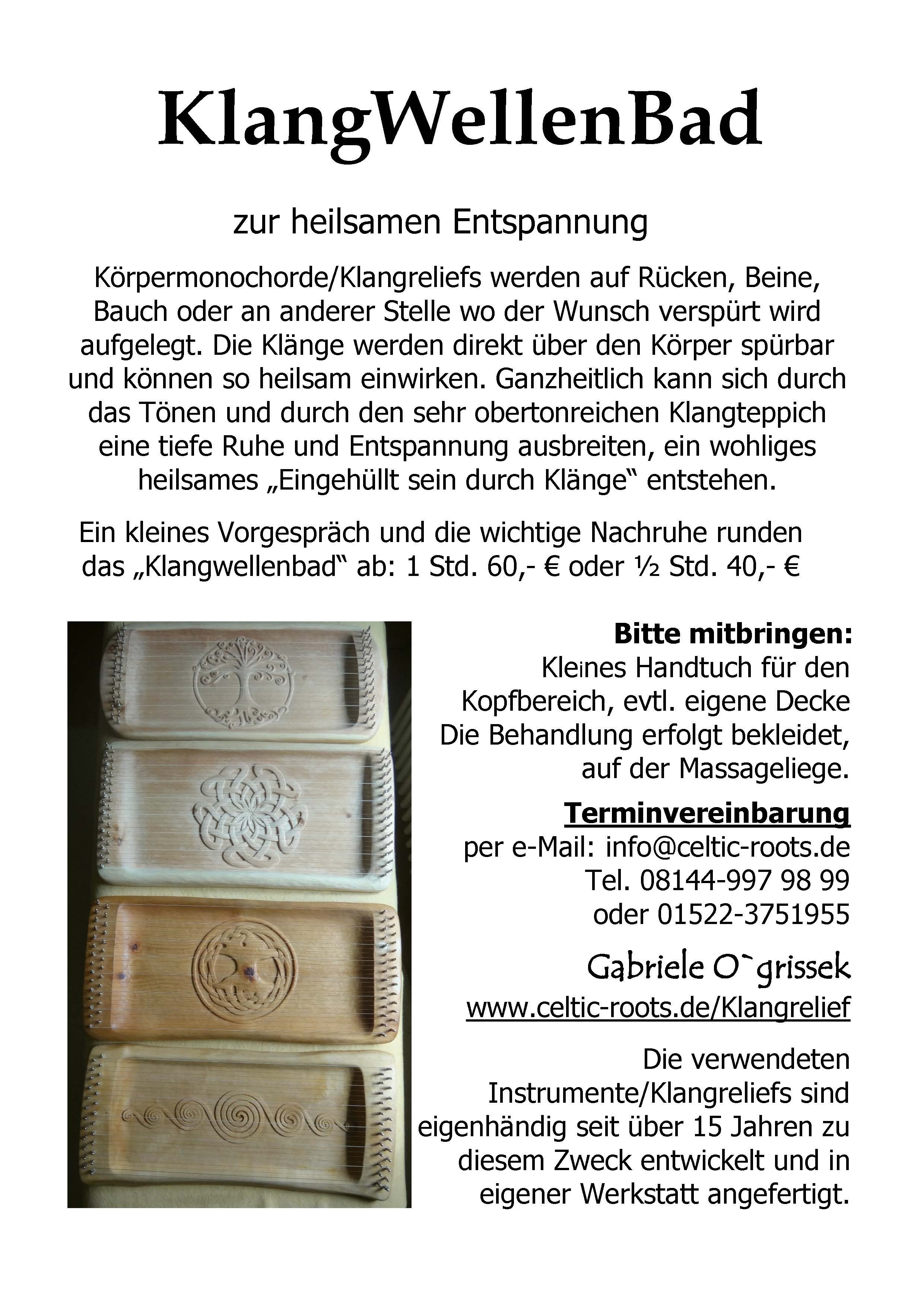 Flyer KlangWellenBad Einzelsitzungen